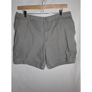 Columbia Mens Stonewash Granite Cloth Utility Shorts Sz 40 Green Side Zip Pocket